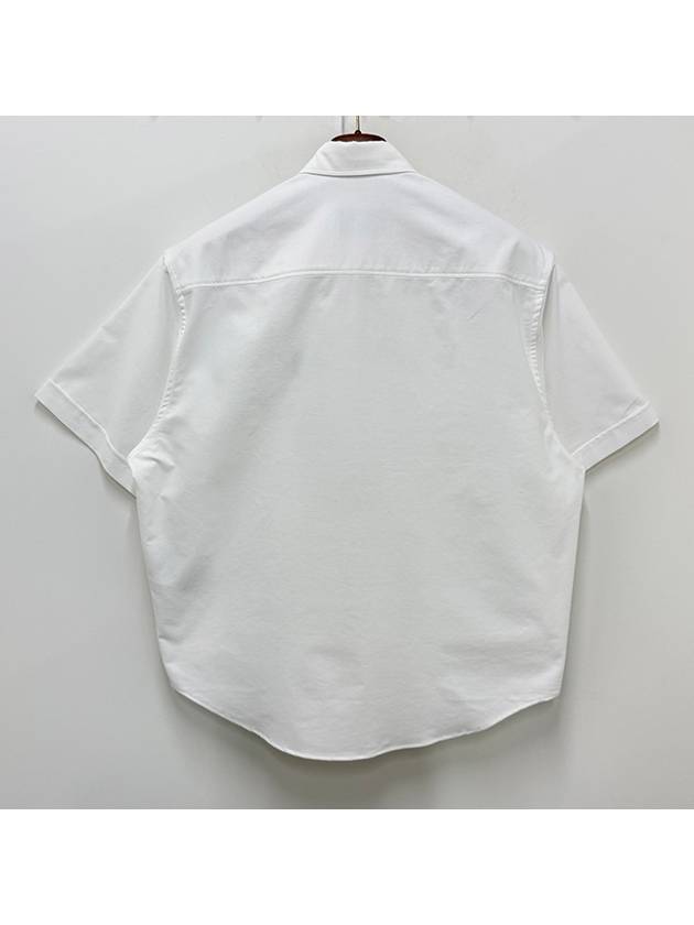 Heart Logo Short Sleeve Shirt White - AMI - BALAAN 3