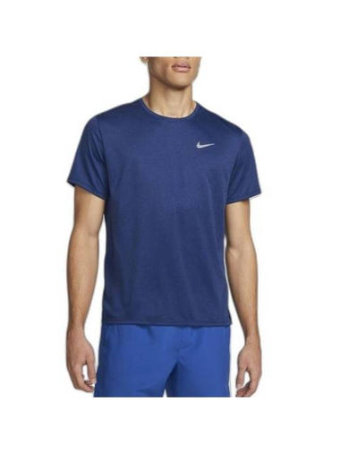 Dri-Fit UV Miler Running Short Sleeve T-shirt Navy - NIKE - BALAAN 1