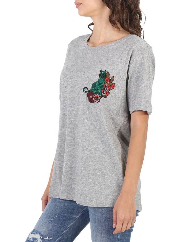 Essentiel Ladies Grey Rigo Cat Patch T-Shirt, Brand Size 0 - ESSENTIEL ANTWERP - BALAAN 3