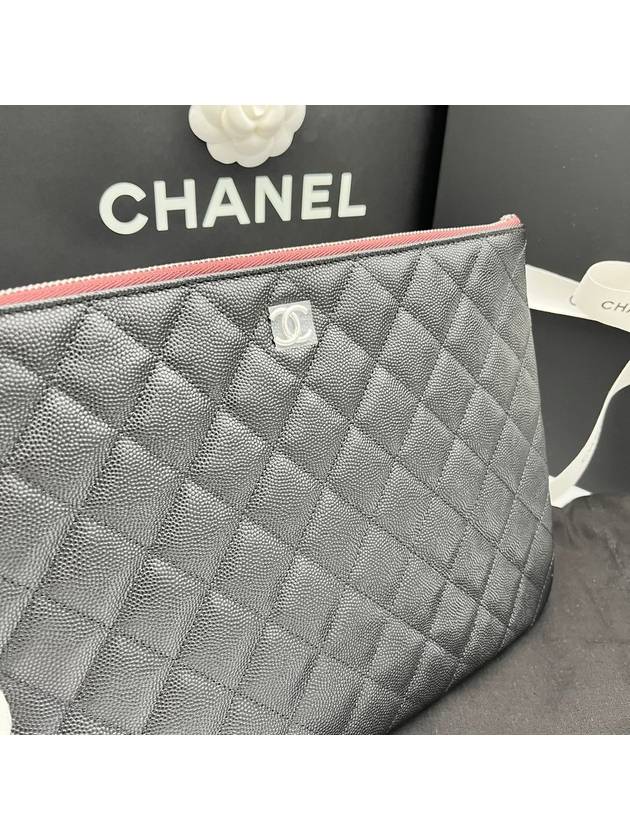 Classic Medium New Clutch Caviar Black Silver A82545 - CHANEL - BALAAN 4