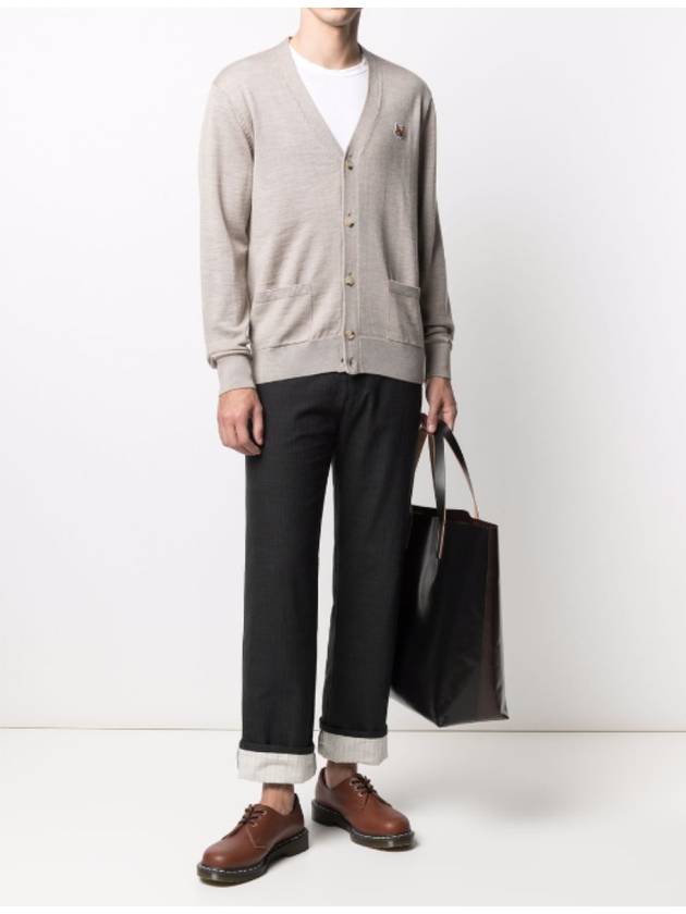 Fox Head Patch Classic Cardigan Beige Melange - MAISON KITSUNE - BALAAN 3