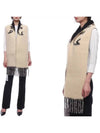 Logo Intarsia Reversible Scarf Beige Black - BURBERRY - BALAAN 2