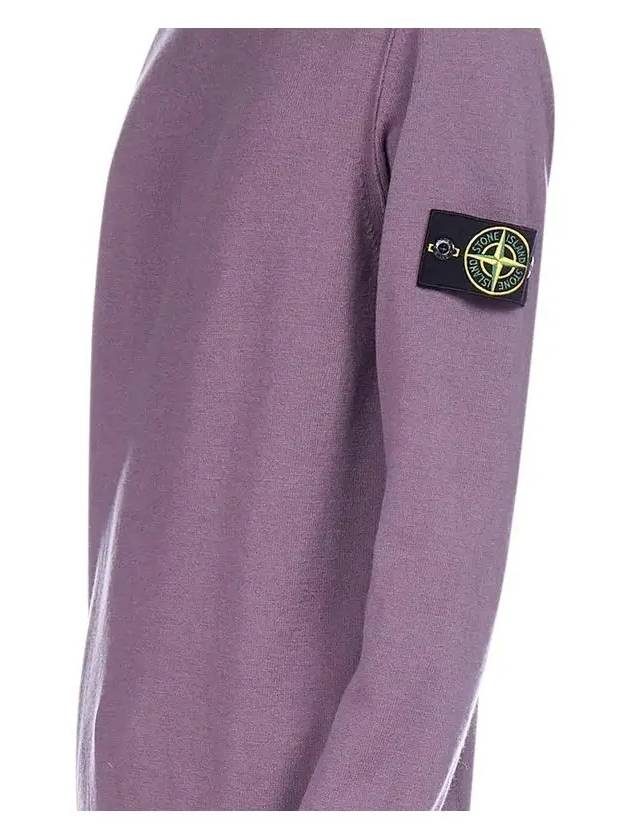 Stretch Wool Crewneck Knit Top Purple - STONE ISLAND - BALAAN 5