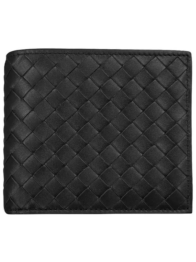 Men's Intrecciato Half Wallet Black - BOTTEGA VENETA - BALAAN 2