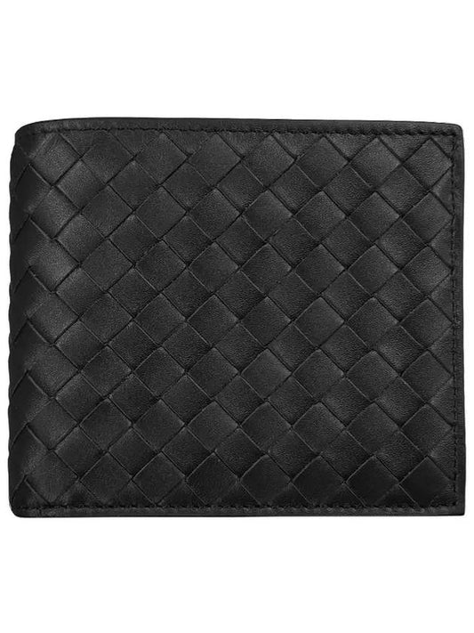 Men's Intrecciato Half Wallet Black - BOTTEGA VENETA - BALAAN 2