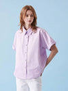 French sleeve cotton short sleeve shirt violet VL230 - VOYONN - BALAAN 9