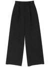 Denzel summer office look set-up belted point high waist wide pants black DENZEL09BK - RAMUSTUDIO - BALAAN 2