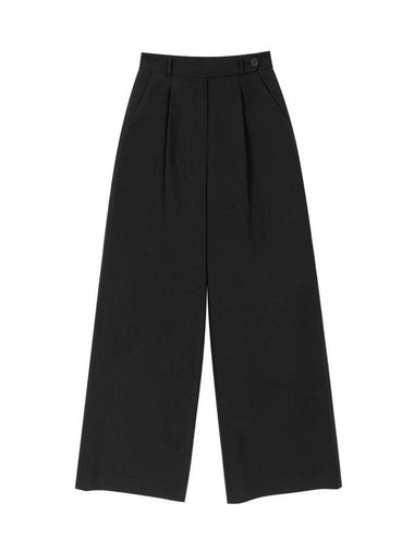 Denzel summer office look set-up belted point high waist wide pants black DENZEL09BK - RAMUSTUDIO - BALAAN 1