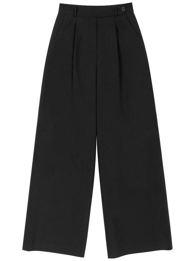 Denzel summer office look set-up belted point high waist wide pants black DENZEL09BK - RAMUSTUDIO - BALAAN 1