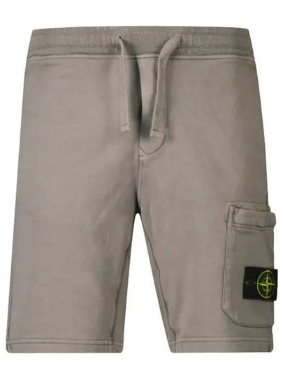 Cotton Fleece Cargo Bermuda Short Dove Grey - STONE ISLAND - BALAAN 2