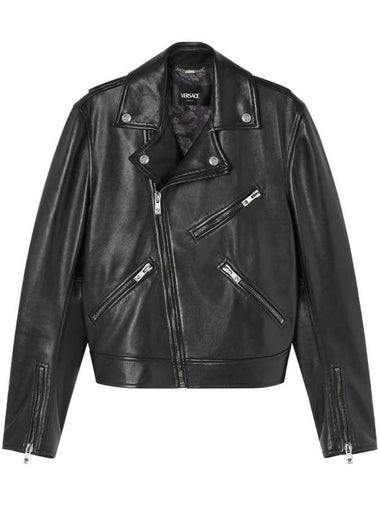 leather biker jacket 10135701A00713 - VERSACE - BALAAN 1