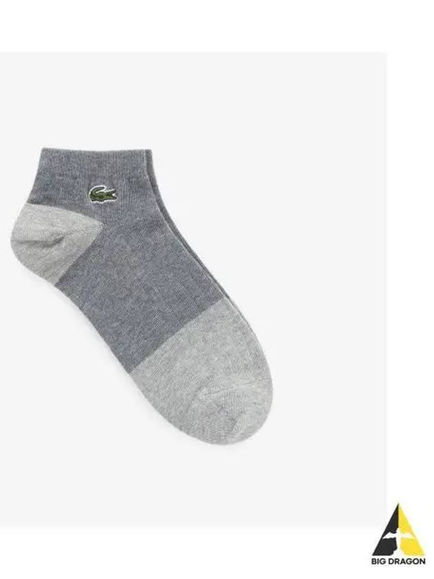 Men s Color Block Ankle Socks Melange Gray - LACOSTE - BALAAN 1