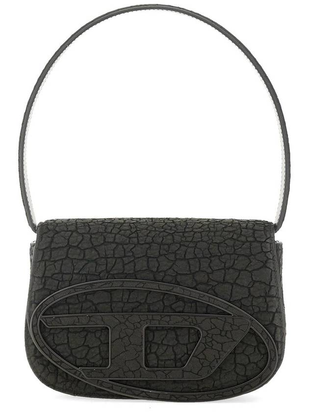 1DR Iconic Leather Shoulder Bag Black - DIESEL - BALAAN 2