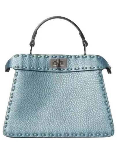 Peekaboo ISeeU Petite Tote Bag Blue - FENDI - BALAAN 2