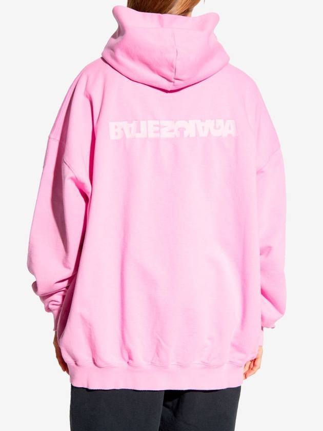 Logo Print Hoodie Pink - BALENCIAGA - BALAAN 5