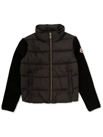 Kids Padded Wool Zip-Up Cardigan Black - MONCLER - BALAAN 2