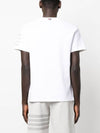 4-Bar Striped Cotton Short Sleeve T-Shirt White - THOM BROWNE - BALAAN 5
