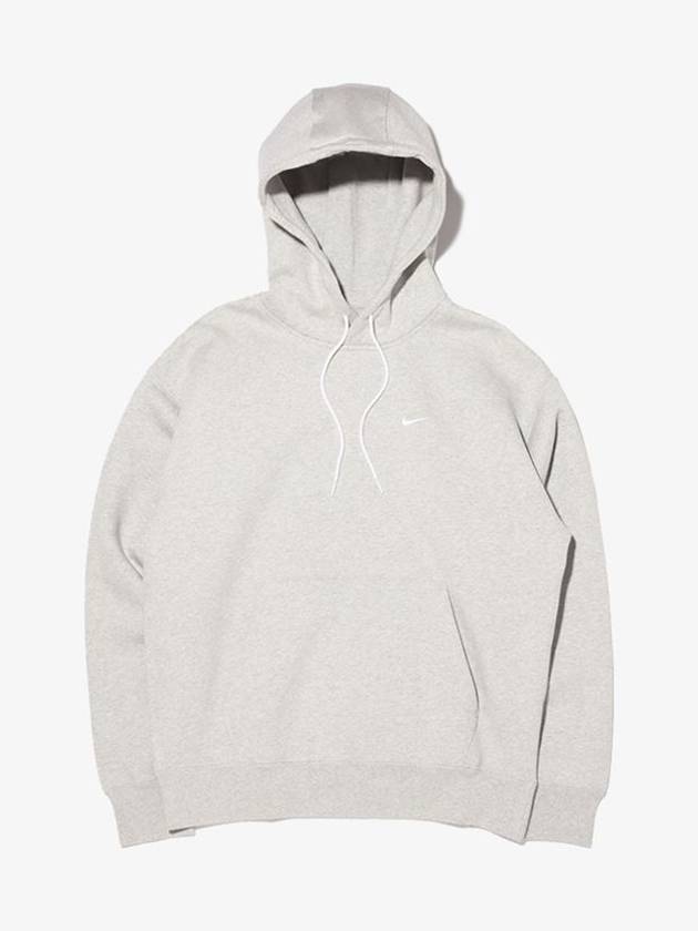 NRG Solo Swoosh Fleece Hoodie Grey Heather - NIKE - BALAAN 3