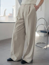 Classic onetuck maxi wide slacks_light beige - HARDCORE HAPPINESS - BALAAN 1