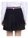 Women's Striped Band Cotton Pleated Skirt Navy - THOM BROWNE - BALAAN 5