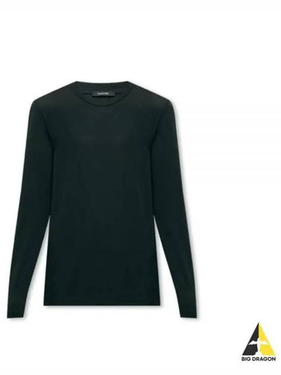 Cotton Crew Neck Long Sleeve T-Shirt Black - TOM FORD - BALAAN 2