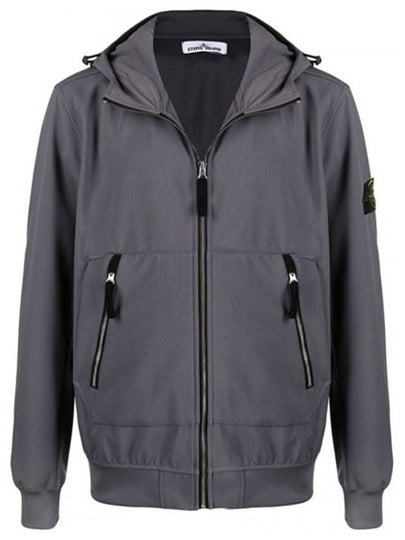 Men's Light Soft Shell R Hooded Jacket Dark Grey - STONE ISLAND - BALAAN 2