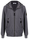 Men's Light Soft Shell R Hooded Jacket Dark Grey - STONE ISLAND - BALAAN 2