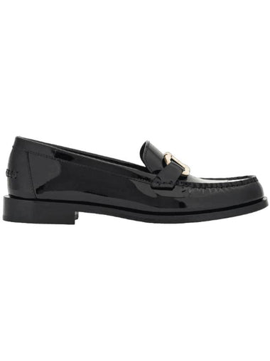 Moccasin Gancini Ornament Loafers Black - SALVATORE FERRAGAMO - BALAAN 1