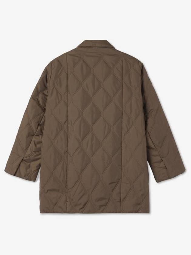 Women's Quilted Ripstop Jacket Brown - GANNI - BALAAN 3