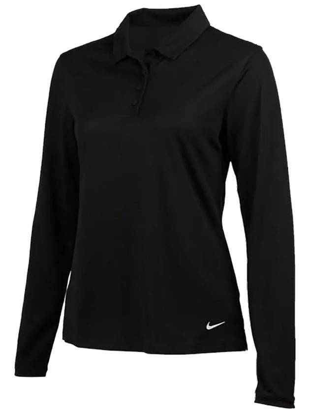 Women's Golf Dri Fit Victory Long Sleeve Polo Shirt Black - NIKE - BALAAN 2