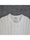 Men's Diagonal Armband Cable Pullover Crew Neck Knit White - THOM BROWNE - BALAAN.