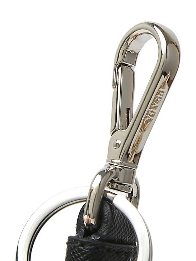 Saffiano Leather Key Holder Black - PRADA - BALAAN 8