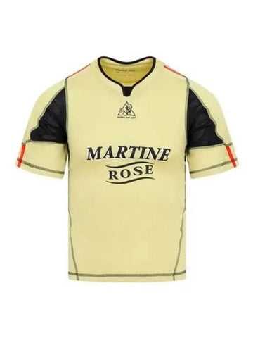 Logo Print Short Sleeve Yellow MRSS23123 - MARTINE ROSE - BALAAN 1