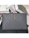 Monogram Matelasse Clutch Gray - SAINT LAURENT - BALAAN 1