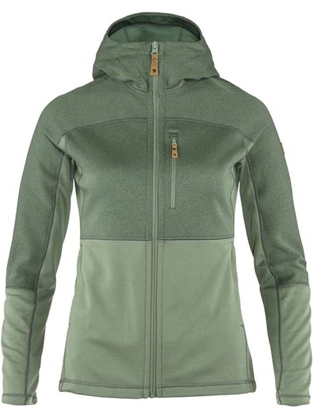 Women's Abisko Trail Fleece Zip Up Hoodie Patina Green - FJALL RAVEN - BALAAN 2