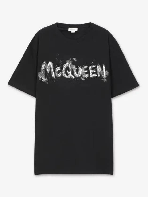 Logo Print Short Sleeve T-Shirt Black - ALEXANDER MCQUEEN - BALAAN 2