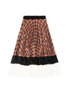 Women's Check Accordion Pleated Skirt Red - PEOPLE OF THE WORLD - BALAAN 3