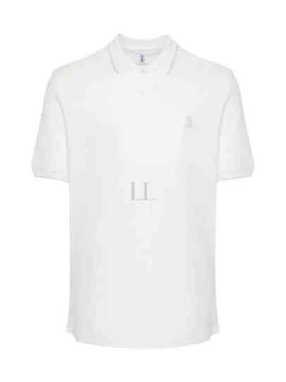 Embroidered Logo Short Sleeve Polo Shirt White - BRUNELLO CUCINELLI - BALAAN 2