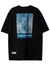 Men's Back Print Logo Short Sleeve T-Shirt Black - HERON PRESTON - BALAAN.