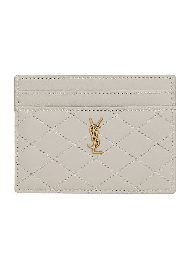 Monogram Gabi Gold Hardware Logo Quilting Card Wallet Vintage White - SAINT LAURENT - BALAAN 1