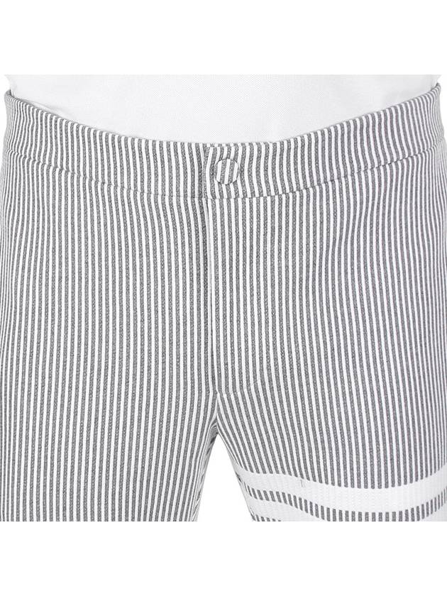 Seersucker Loopback 4 Button Vent Straight Pants Light Grey - THOM BROWNE - BALAAN 6