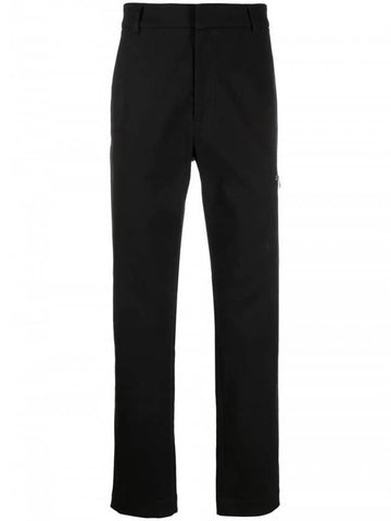 Men's Zipper Pocket Cotton Straight Pants Black - MONCLER - BALAAN 1