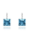 Millenia Square Cut Crystal Drop Earrings Silver Blue - SWAROVSKI - BALAAN 5