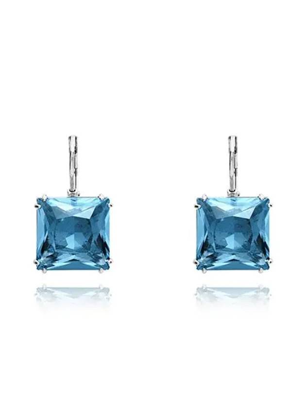 Millenia Square Cut Crystal Drop Earrings Silver Blue - SWAROVSKI - BALAAN 5