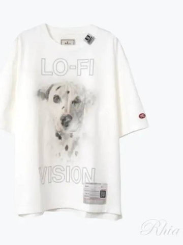 24 A12TS652 White Dog Print T Shirt - MIHARA YASUHIRO - BALAAN 1