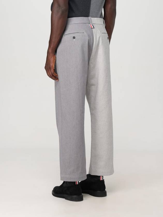 Contrast topstitching unconstructed straight pants gray - THOM BROWNE - BALAAN 4