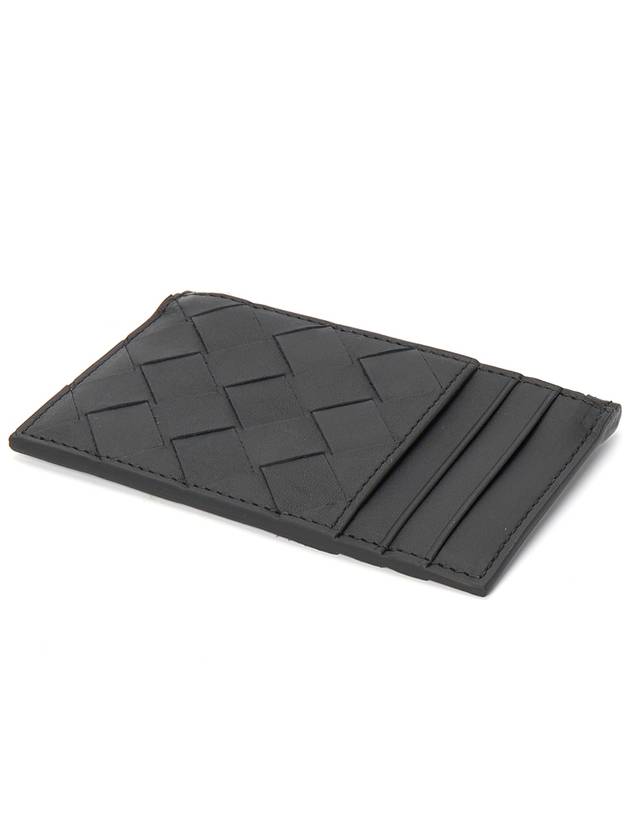 Intrecciato Zipper Leather Card Wallet Black - BOTTEGA VENETA - BALAAN 4