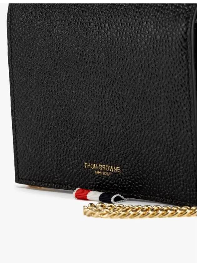 Three Stripe Tab Chain Strap Half Wallet Black - THOM BROWNE - BALAAN 4