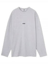 Micro Logo Print Long Sleeve T-Shirt Grey - MSGM - BALAAN 1