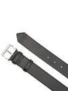 Triangle Logo Leather Belt Black - PRADA - BALAAN 4